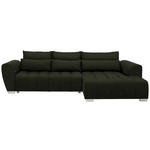 ECKSOFA in Webstoff Dunkelgrün  304/218 cm  - Dunkelgrün/Silberfarben, MODERN, Kunststoff/Textil (304/218cm) - Carryhome
