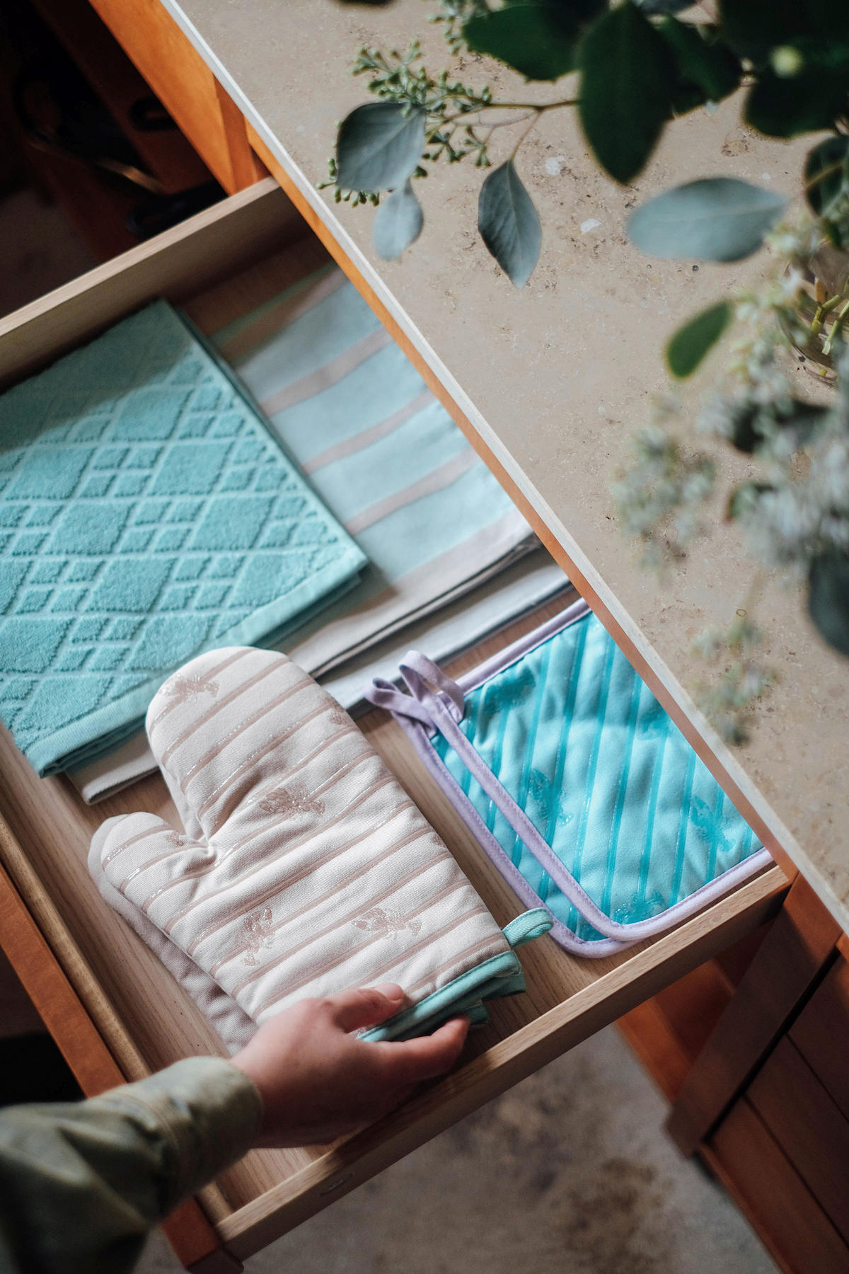 RUKAVICE DO TROUBY  - šedá, Basics, textil - Vossen