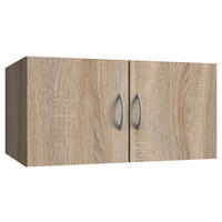 AUFSATZSCHRANK 80/40/40 cm  in  - Eichefarben/Alufarben, KONVENTIONELL, Holzwerkstoff/Kunststoff (80/40/40cm) - Xora