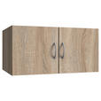 AUFSATZSCHRANK 70/40/40 cm   - Eichefarben/Alufarben, KONVENTIONELL, Holzwerkstoff/Kunststoff (70/40/40cm) - Xora
