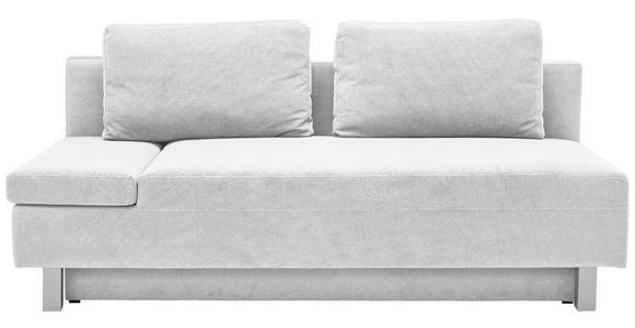 SCHLAFSOFA Melody Flachgewebe Creme Rückenkissen, Bettkasten, Schlaffunktion, Rücken echt, Armteilverstellung  - Chromfarben/Creme, Design, Holz/Textil (205/77-93/99cm) - Novel