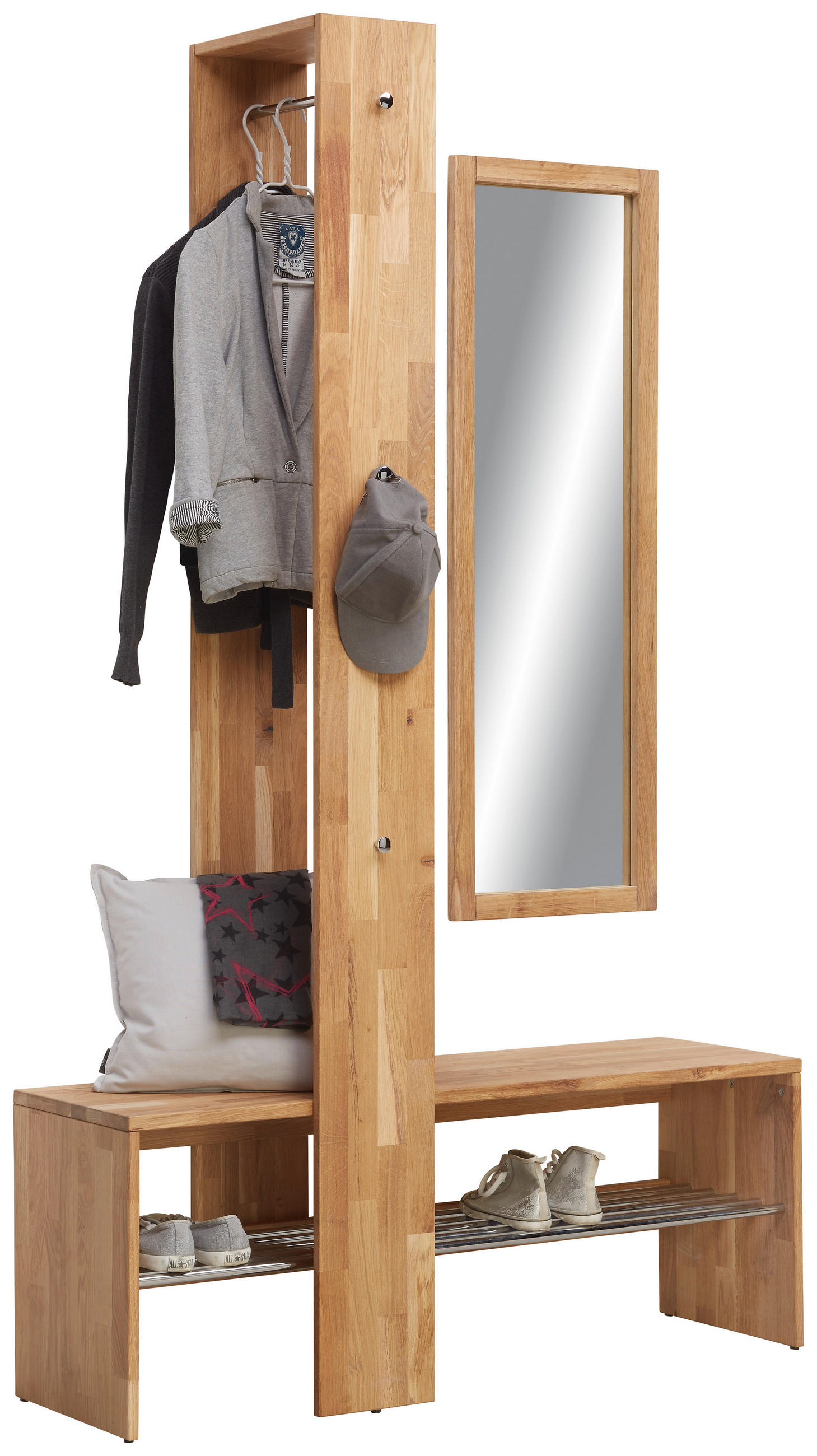 GARDEROBE 3-teilig  in  - Natur, Glas/Holz (120/200/39cm) - Linea Natura