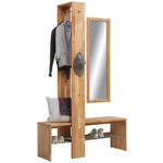 GARDEROBE 3-teilig  in  - Natur, Glas/Holz (120/200/39cm) - Linea Natura