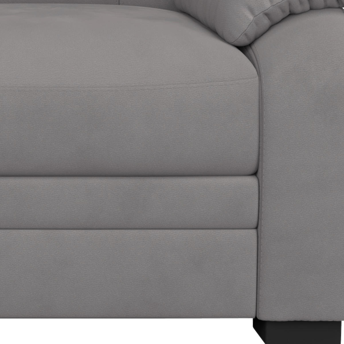 3-SITZER-SOFA in Mikrofaser Hellgrau  - Hellgrau/Schwarz, Basics, Kunststoff/Textil (189/99/99cm) - MID.YOU