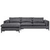 ECKSOFA in Lederlook Grau  - Schwarz/Grau, Design, Textil/Metall (160/295cm) - Livetastic