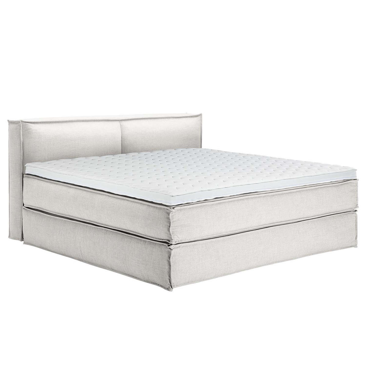 BOXSPRINGBETT 200/200 cm  in Creme  - Creme/Schwarz, Design, Textil (200/200cm) - home24