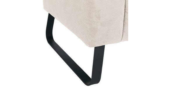 SITZBANK in Textil Beige  - Beige/Schwarz, Design, Textil/Metall (195/87/77cm) - Novel