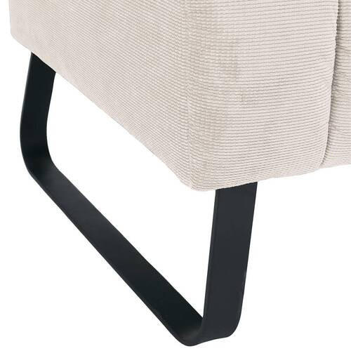 SITZBANK 175/87/77 cm  in Beige  - Beige/Schwarz, Design, Textil/Metall (175/87/77cm) - Novel