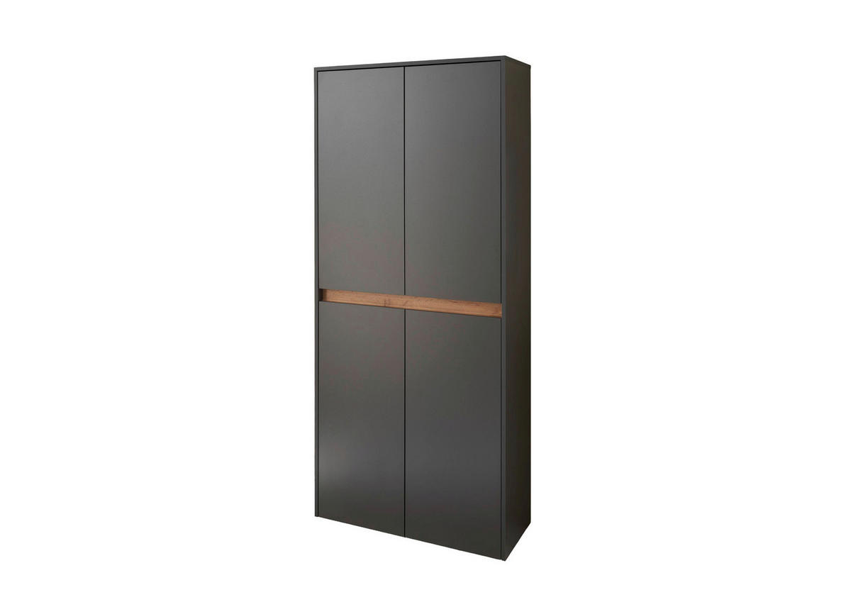 SCHUHSCHRANK Anthrazit, Eiche Wotan  - Anthrazit/Eiche Wotan, Design, Holzwerkstoff/Kunststoff (85/195/35cm) - Modante