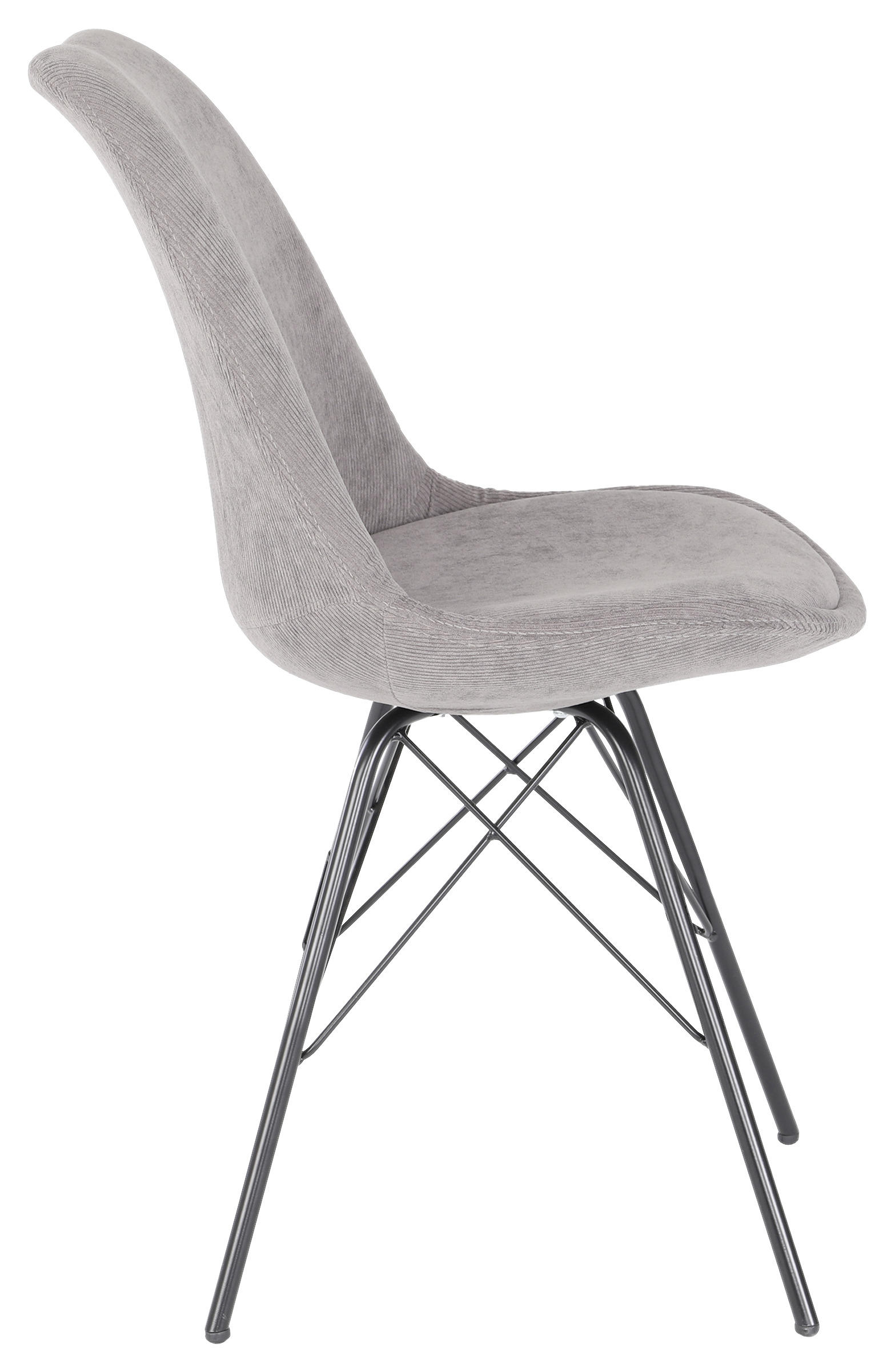 STUHL Cord Grau, Schwarz - Schwarz/Grau, MODERN, Textil/Metall (48,5/85/55cm) - MID.YOU