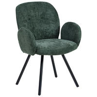 STOLIČKA S PODRÚČKAMI, železo, ženilka, čierna, tmavozelená - čierna/tmavozelená, Lifestyle, kov/drevo (60/87/65cm) - Livetastic