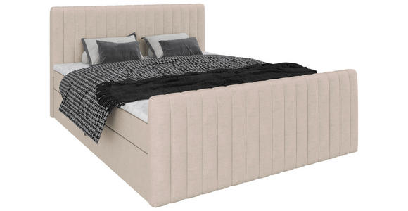 BOXBETT 160/200 cm  in Creme  - Creme/Schwarz, Basics, Kunststoff/Textil (160/200cm) - Carryhome