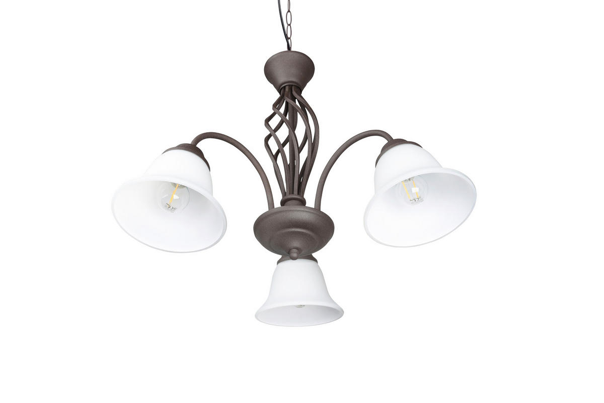 HÄNGLAMPA 55/150 cm  - vit/rostfärgad, Design, metall/glas (55/150cm) - Trio Leuchten
