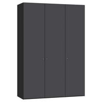 DREHTÜRENSCHRANK  in Anthrazit, Schwarz  - Anthrazit/Silberfarben, Design, Holzwerkstoff/Metall (153/220/59cm) - Jutzler