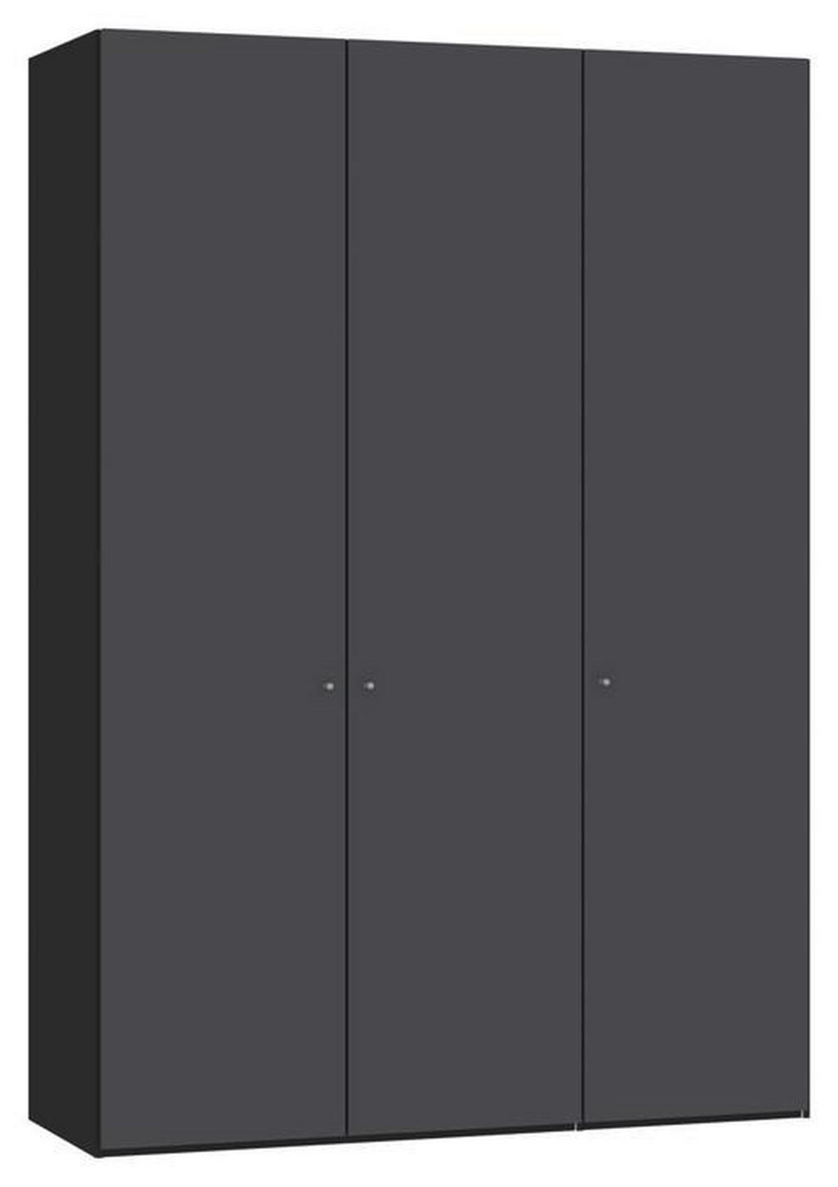 DREHTÜRENSCHRANK  in Anthrazit, Schwarz  - Anthrazit/Silberfarben, Design, Holzwerkstoff/Metall (153/220/59cm) - Jutzler