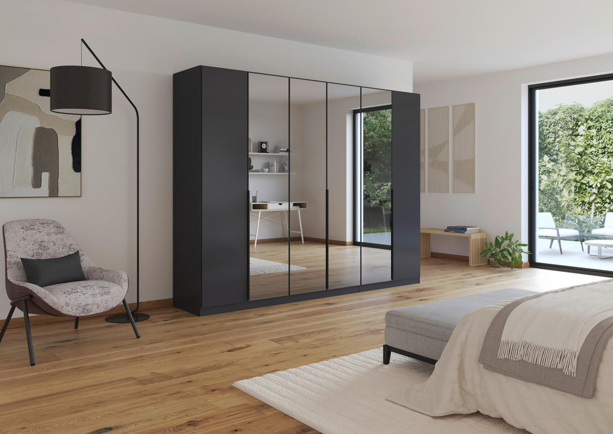 DREHTÜRENSCHRANK in Grau  - Grau, Modern, Holzwerkstoff/Metall (271/210/54cm) - Rauch Möbel