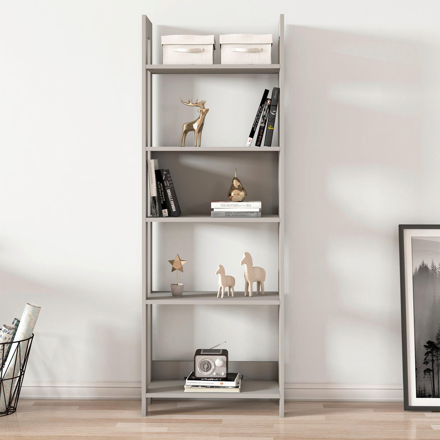 REGAL Grau  - Grau, Design, Holzwerkstoff (64/180/30cm) - Livetastic