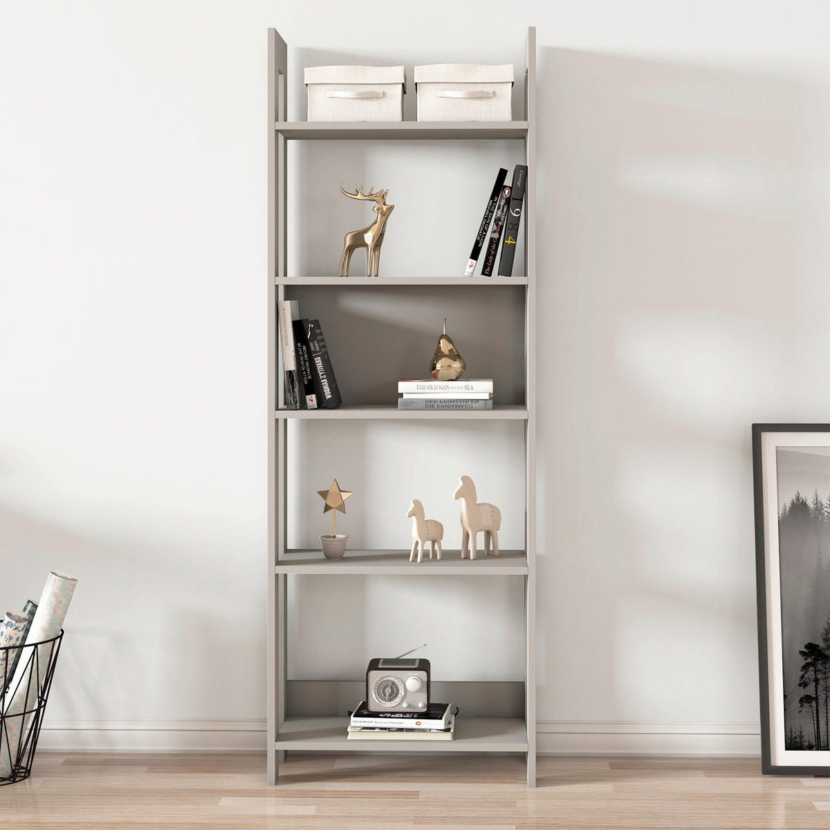 REGAL Grau  - Grau, Design, Holzwerkstoff (64/180/30cm) - Livetastic