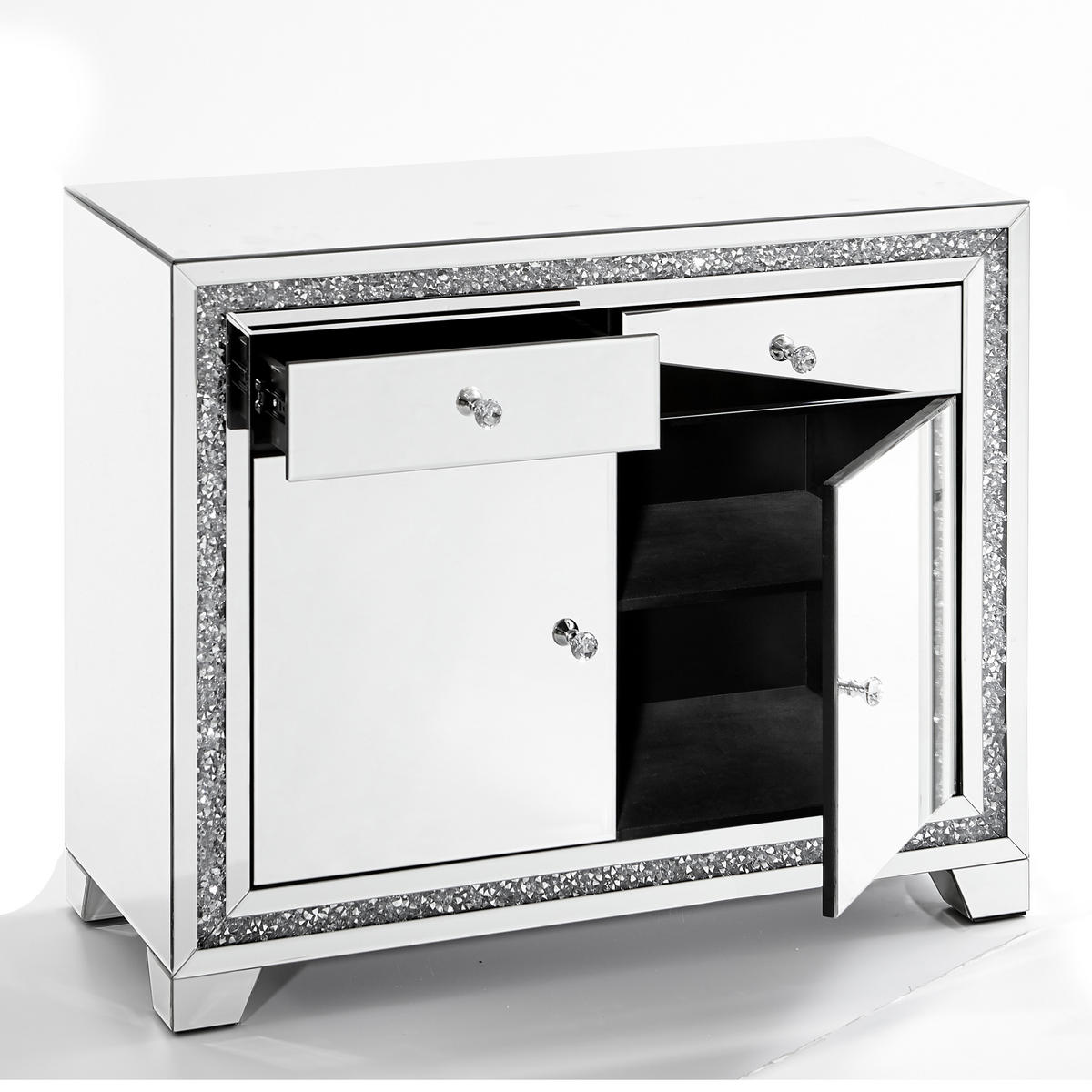 KOMMODE  in 100/80/40 cm  - Silberfarben, LIFESTYLE, Glas/Holzwerkstoff (100/80/40cm) - Xora