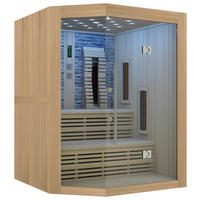 INFRAROTKABINE für 4 Personen  - Naturfarben, Basics, Glas/Holz (160/210/160cm) - Sanotechnik