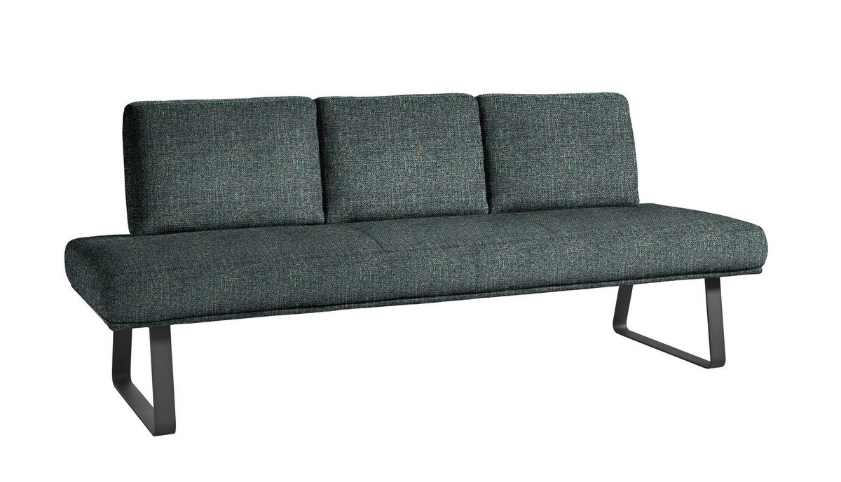 SITZBANK 209/92/78 cm  in Schwarz, Türkis  - Türkis/Schwarz, Design, Textil/Metall (209/92/78cm) - Dieter Knoll