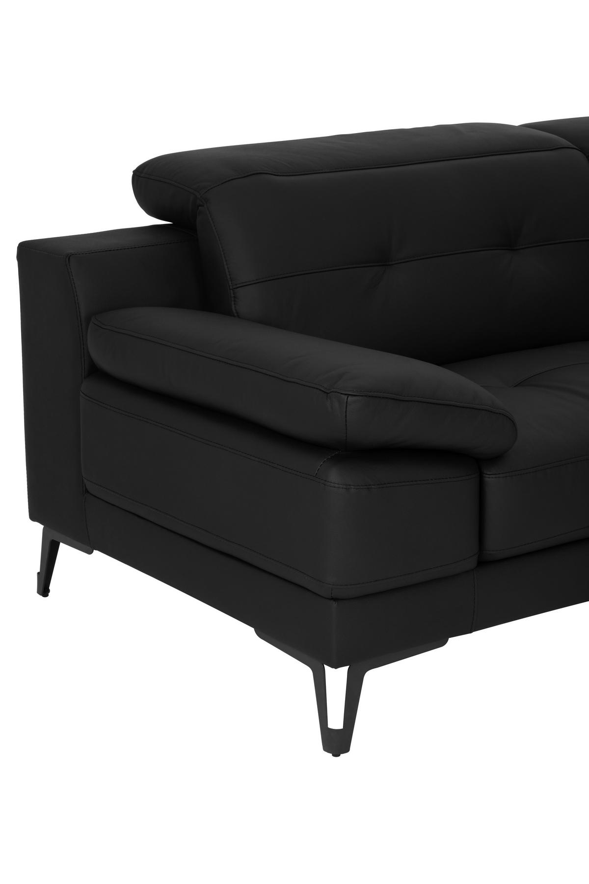 KUTNA GARNITURA koža  crna   - crna, Moderno, koža/tekstil (287/224cm) - MID.YOU