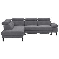 ECKSOFA in Flachgewebe Grau  - Schwarz/Grau, Design, Holzwerkstoff/Textil (217/272cm) - Pure Home Comfort
