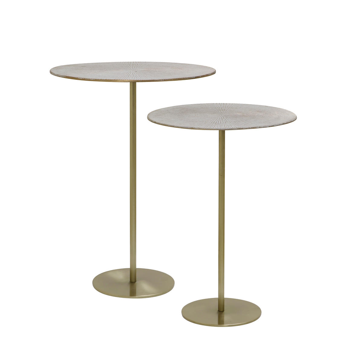 BEISTELLTISCHSET rund Goldfarben  - Goldfarben, MODERN, Metall - Milino