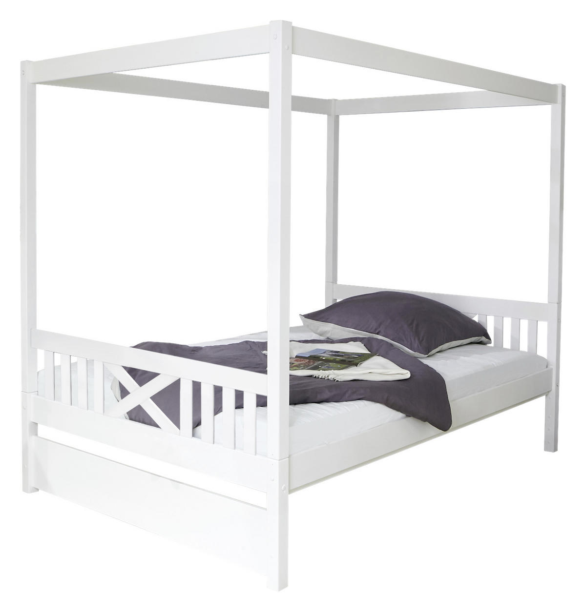 HIMMELBETT 140/200 cm  in Weiß  - Weiß, MODERN, Holz (140/200cm) - MID.YOU