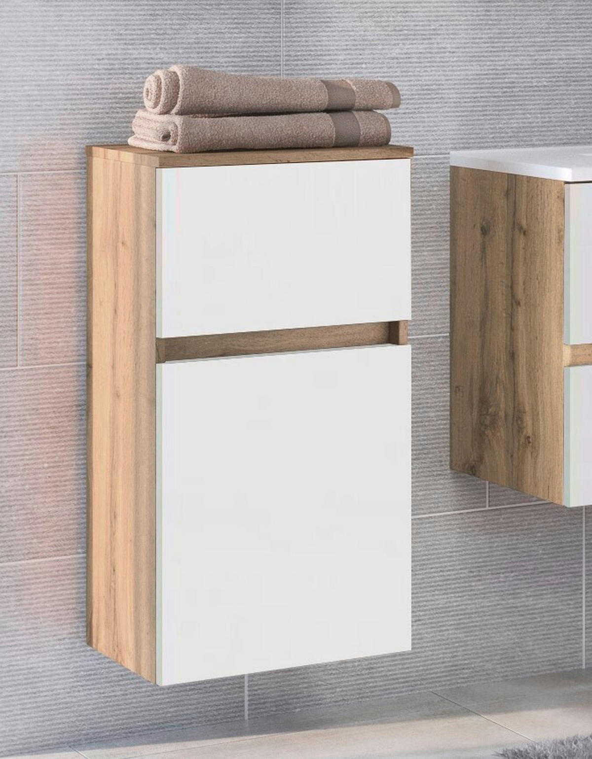 UNTERSCHRANK 40/79/35 cm   - Eiche Wotan/Silberfarben, Design, Holzwerkstoff/Kunststoff (40/79/35cm) - Held
