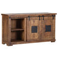 SIDEBOARD  in 160/85/45 cm  - Schwarz/Naturfarben, LIFESTYLE, Holz/Metall (160/85/45cm) - Landscape