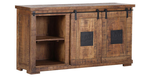 SIDEBOARD in 160/85/45 cm - Schwarz/Naturfarben, LIFESTYLE, Holz/Metall (160/85/45cm) - Landscape