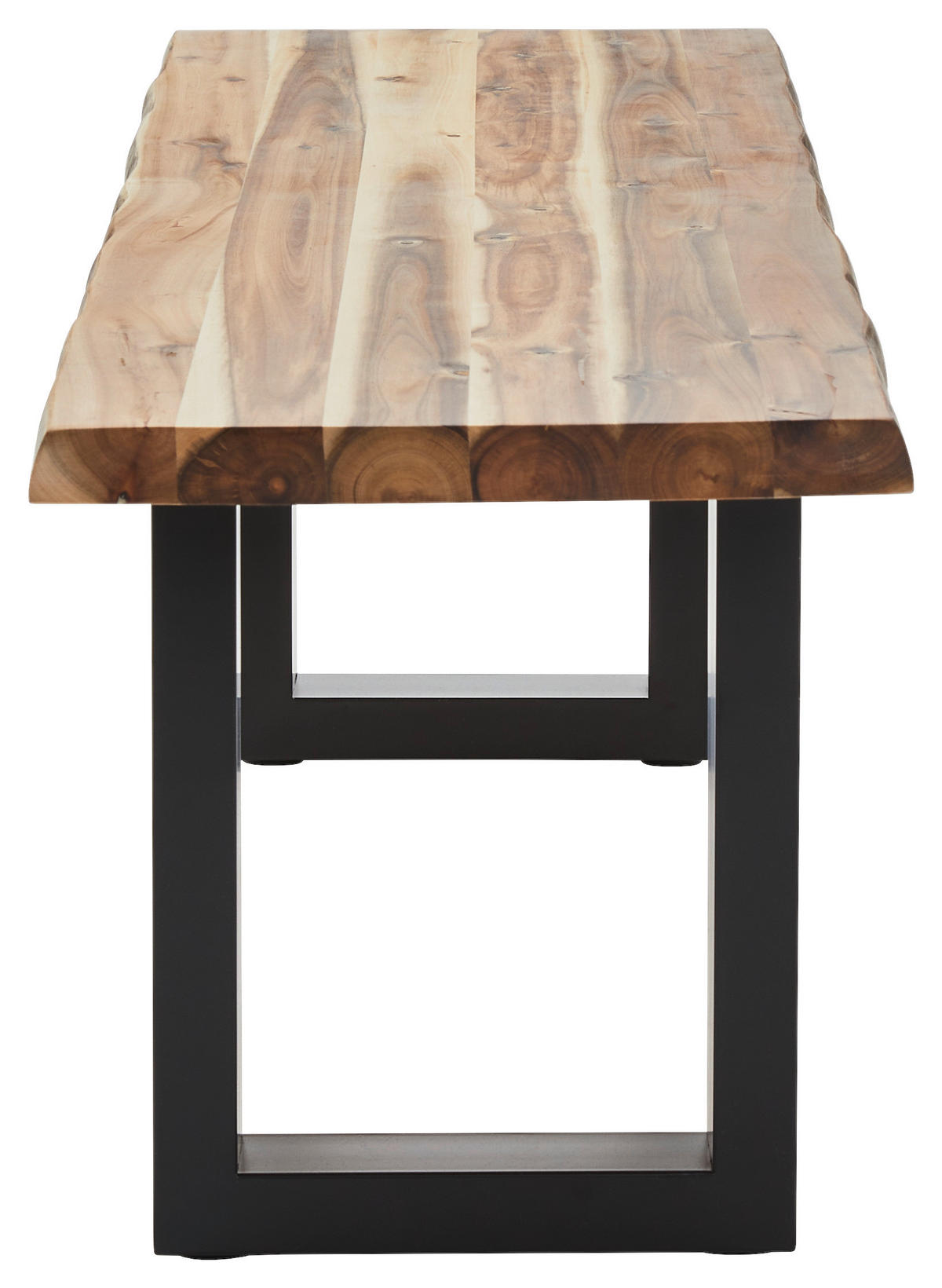 BANCĂ - negru/culoare lemn acacia, Basics, lemn/metal (160/45/40cm) - MID.YOU