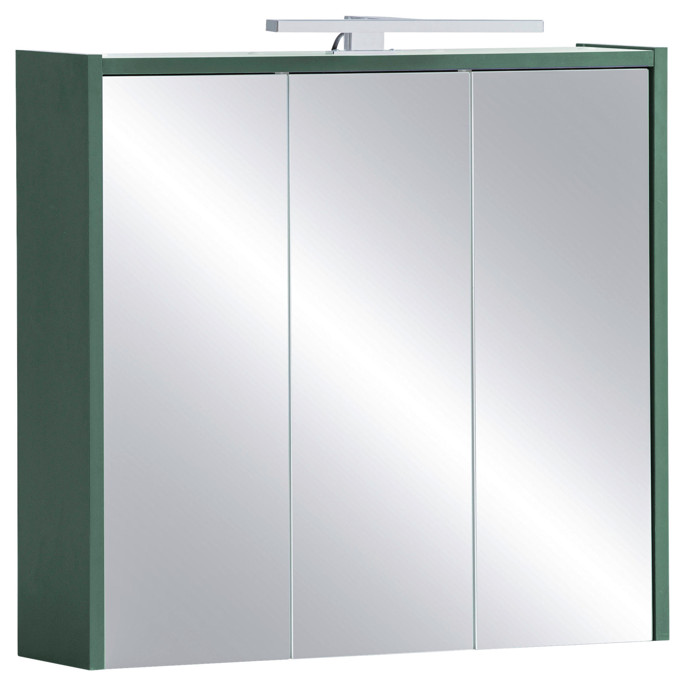 SPIEGELSCHRANK 65,0/62,7/16,0 cm  - Dunkelgrün/Weiß, MODERN, Glas/Holzwerkstoff (65,0/62,7/16,0cm) - MID.YOU