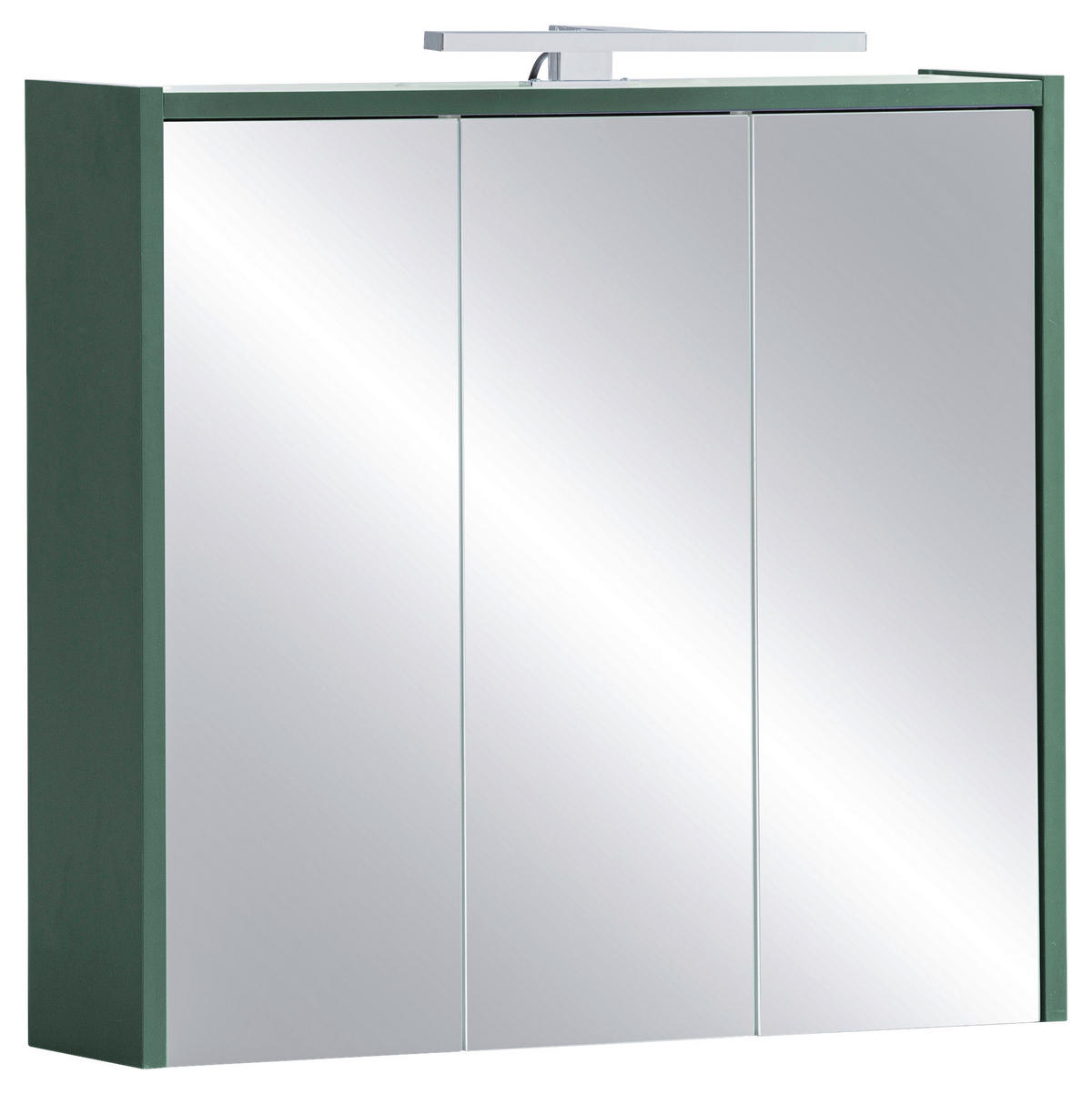 SPIEGELSCHRANK 65,0/62,7/16,0 cm  - Dunkelgrün/Weiß, MODERN, Glas/Holzwerkstoff (65,0/62,7/16,0cm) - MID.YOU