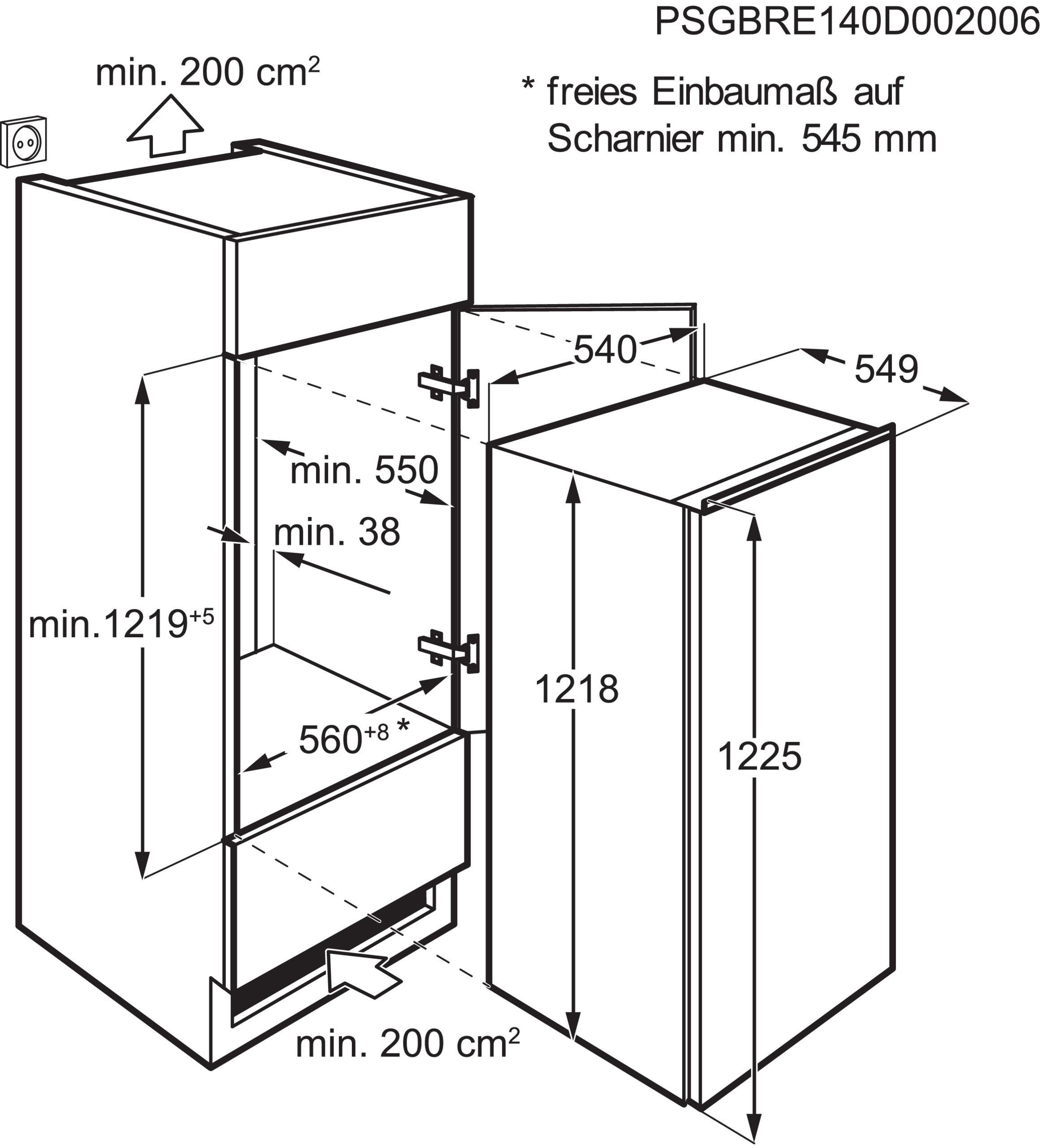 KÜHLSCHRANK 54/121,8/54,9 cm DKBA2085SK  - Weiss, Basics, Glas/Kunststoff (54/121,8/54,9cm) - Dieter Knoll