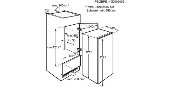 KÜHLSCHRANK 54/121,8/54,9 cm DKBA2085SK  - Weiß, Basics, Glas/Kunststoff (54/121,8/54,9cm) - Dieter Knoll