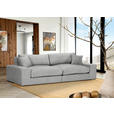 BIGSOFA Struktur, Bouclé Grau  - Greige/Schwarz, MODERN, Kunststoff/Textil (240/76/125cm) - Landscape