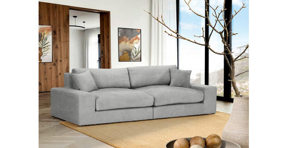 BIGSOFA Struktur, Bouclé Grau  - Greige/Schwarz, MODERN, Kunststoff/Textil (240/76/125cm) - Landscape