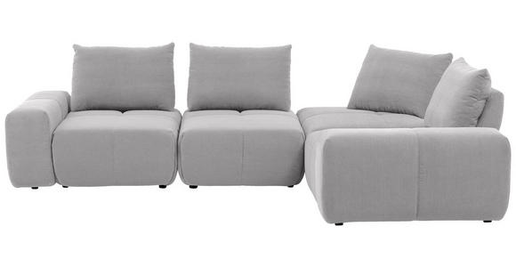 ECKSOFA in Velours Silberfarben 326/236 cm - Silberfarben/Schwarz, Design, Kunststoff/Textil (326/236cm) - Xora
