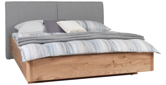 BETT 200/210 cm  in Grau, Eichefarben  - Eichefarben/Grau, KONVENTIONELL, Holz/Textil (200/210cm) - Valnatura