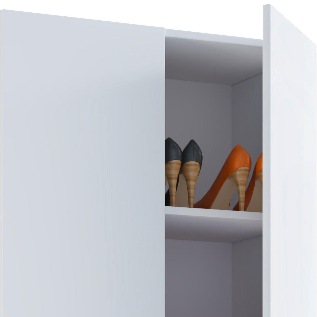 MEHRZWECKSCHRANK 70/178/40 cm  in Weiß  - Silberfarben/Schwarz, Basics, Holzwerkstoff/Kunststoff (70/178/40cm) - MID.YOU