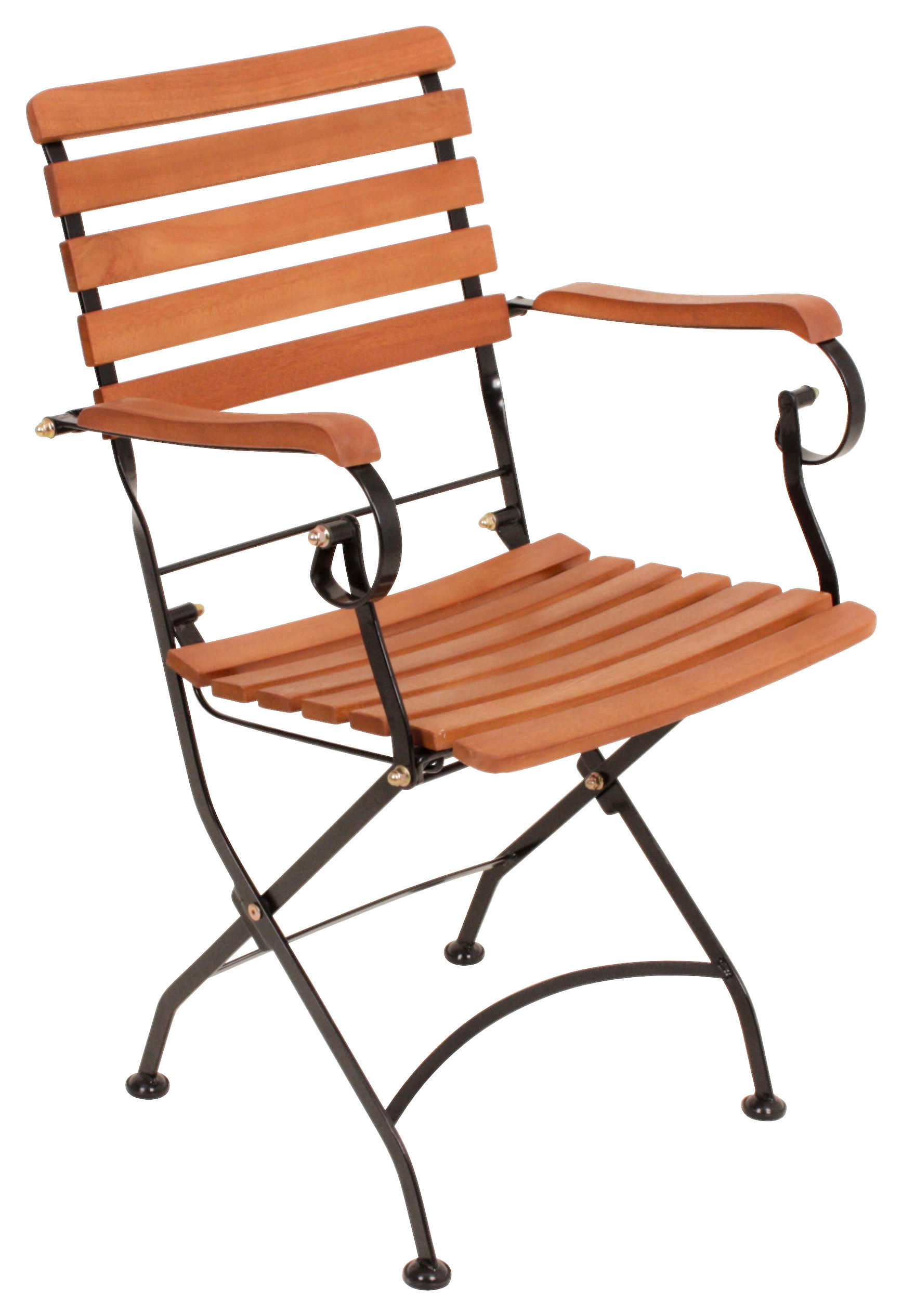 GARTENKLAPPSTUHL Eukalyptusholz Stahl Braun, Schwarz  - Schwarz/Braun, MODERN, Holz/Metall (55/89/58cm) - Gardenson