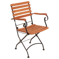 GARTENKLAPPSTUHL Eukalyptusholz Stahl Braun, Schwarz  - Schwarz/Braun, MODERN, Holz/Metall (55/89/58cm) - Gardenson