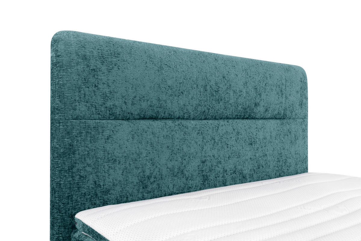 BOXSPRINGBETT 140/200 cm  in Petrol  - Petrol/Schwarz, Design, Textil/Metall (140/200cm) - Esposa