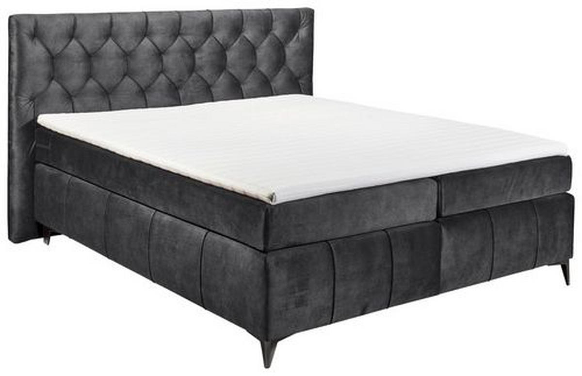 BOXSPRINGBETT 180/200 cm  in Anthrazit  - Anthrazit/Schwarz, Basics, Holzwerkstoff/Kunststoff (180/200cm) - MID.YOU