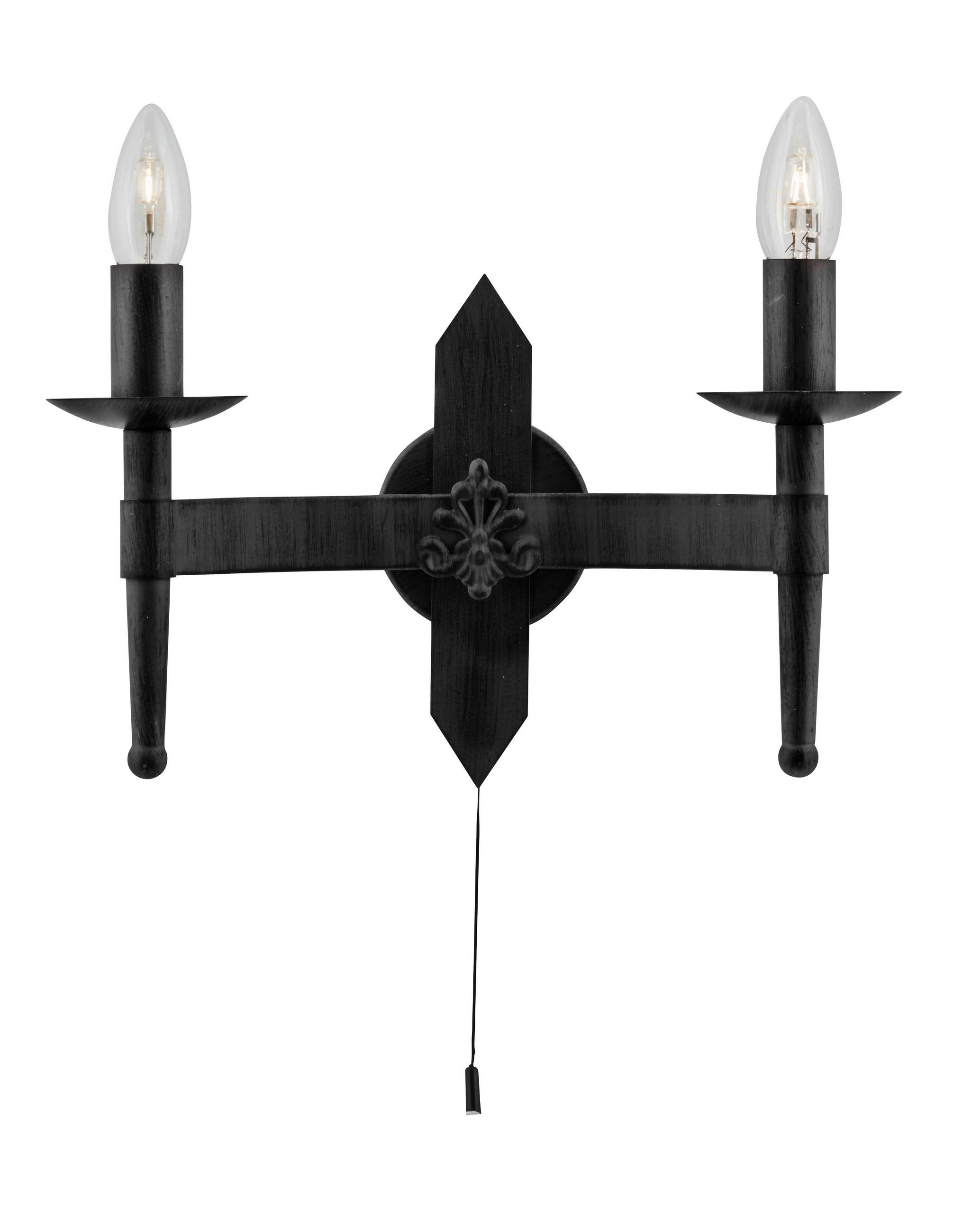 WANDLEUCHTE CARTWHEEL II 34/21,5 cm   - Schwarz, LIFESTYLE, Metall (34/21,5cm) - Searchlight