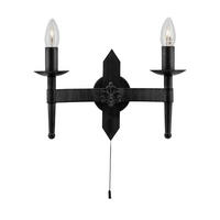 WANDLEUCHTE CARTWHEEL II 34/21,5 cm   - Schwarz, LIFESTYLE, Metall (34/21,5cm) - Searchlight