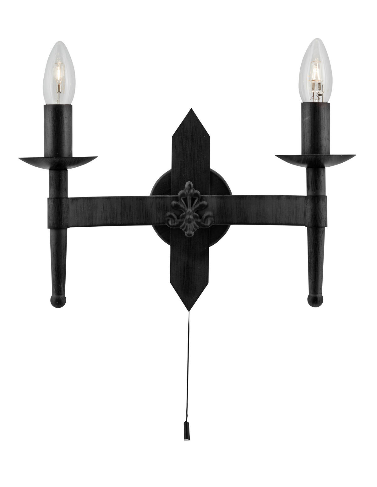 WANDLEUCHTE CARTWHEEL II 34/21,5 cm   - Schwarz, LIFESTYLE, Metall (34/21,5cm) - Searchlight