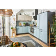 KÜCHENLEERBLOCK  185/305 cm  in Eichefarben, Pastellblau, Schwarz  - Pastellblau/Eichefarben, Design, Holzwerkstoff/Metall (185/305cm) - Xora